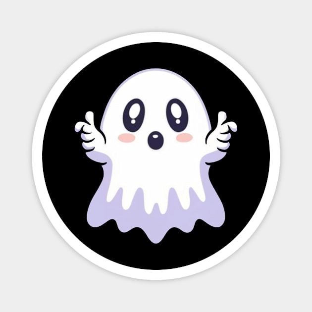 Cute Ghost with thumbs up Magnet by Word and Saying